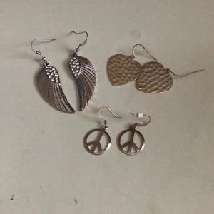 Set of 3 Silver Earrings